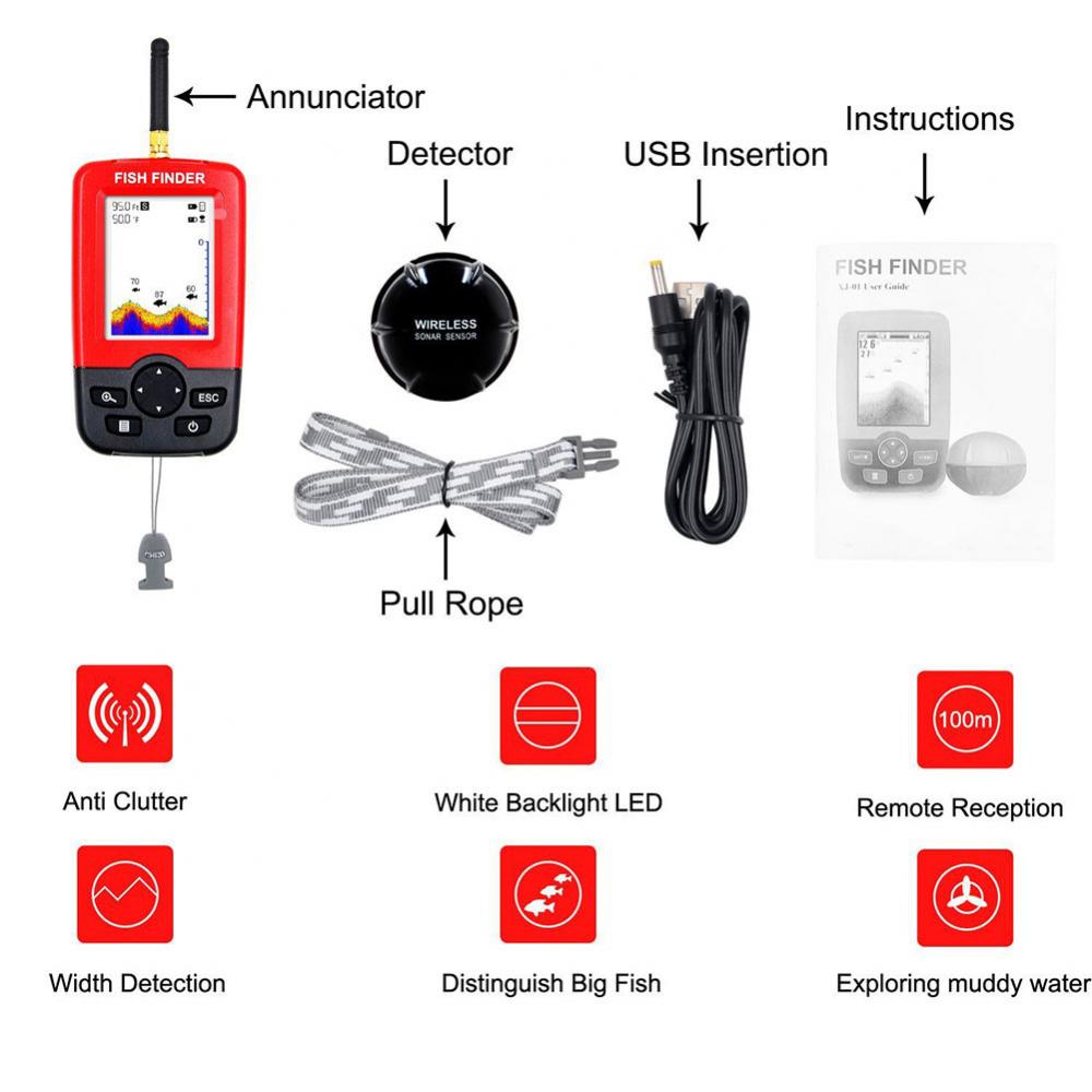 Fishing Depth Finder - Lake Sea Fishing Smart Portable Fish