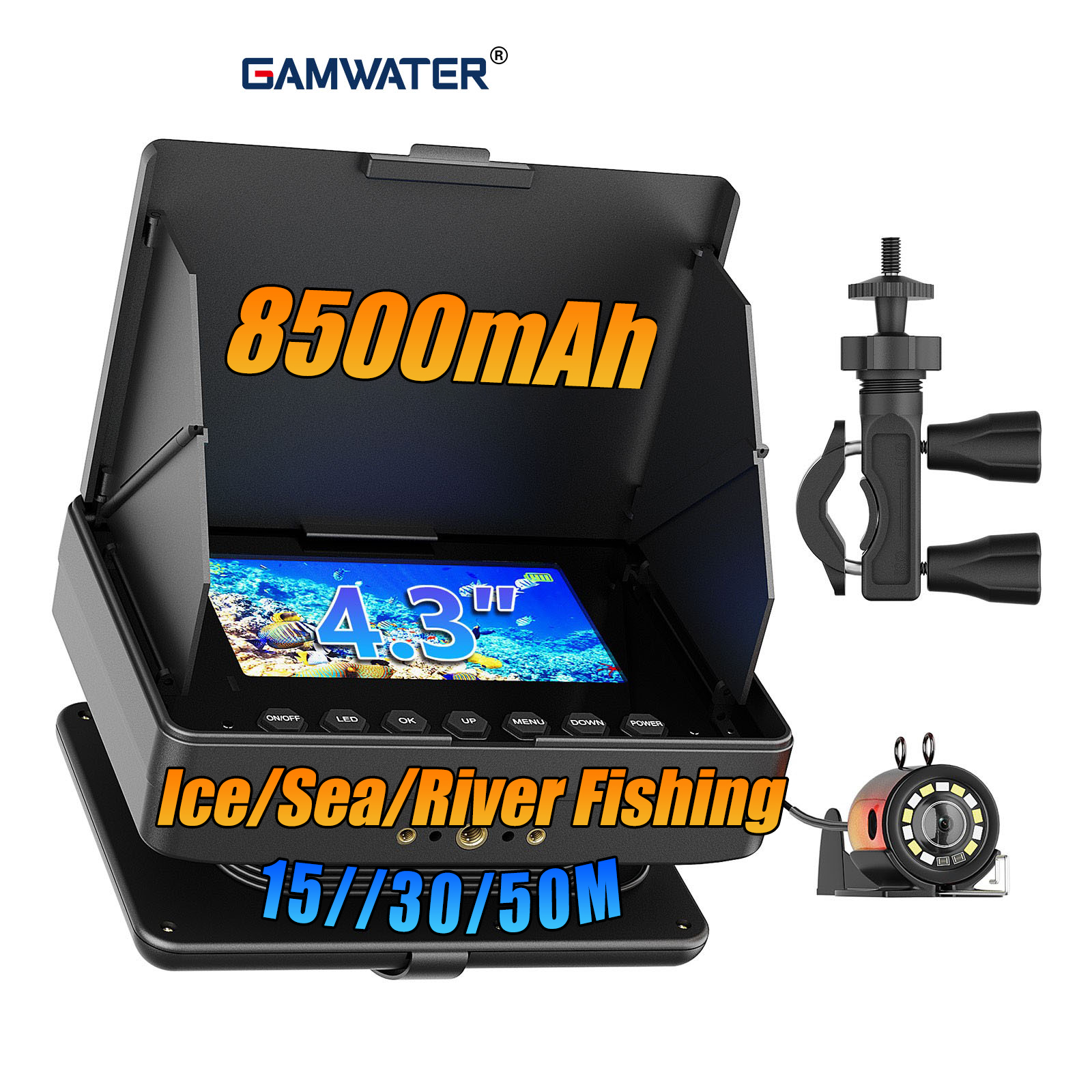 Fish Finder Battery - Underwater Fishing Camera - 15/30/50M Cable