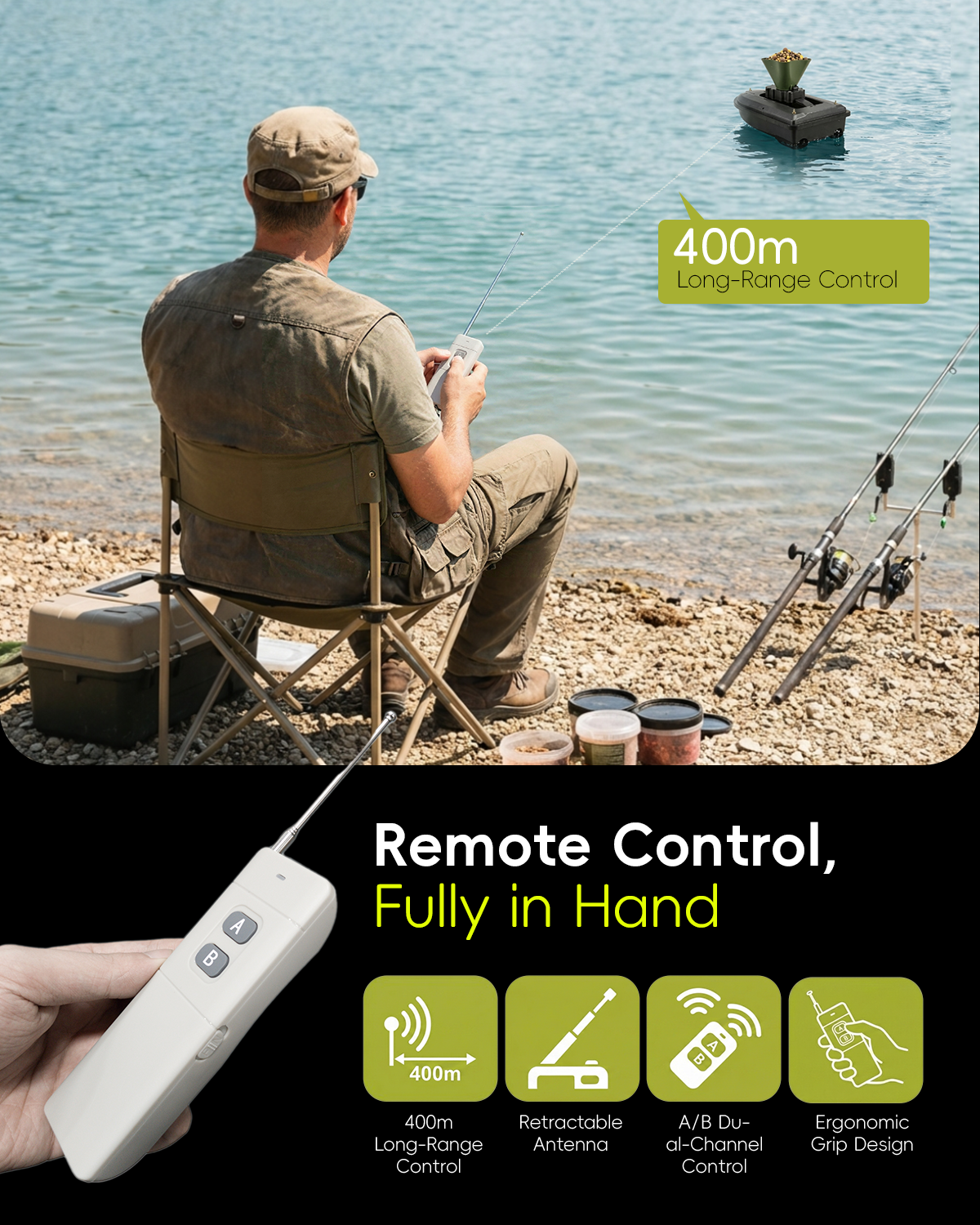 360° Rotating Bait Dispenser & - Fish Finder Cable 评论和价格