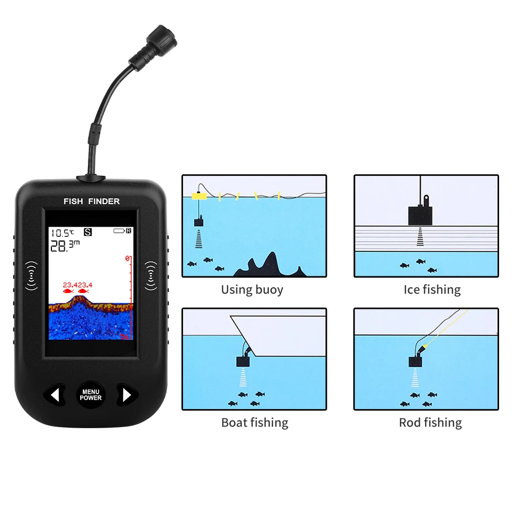 Alarm 100M Portable Sonar Fish - Fishing Depth Finder 评论和价格