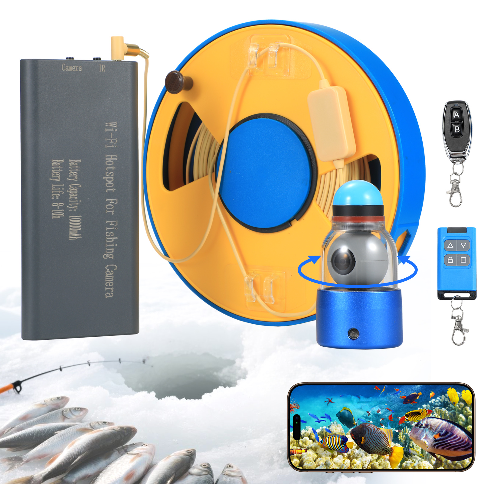 WIFI 360° Underwater Fishing C - Fish Finder Portable 评论和价格