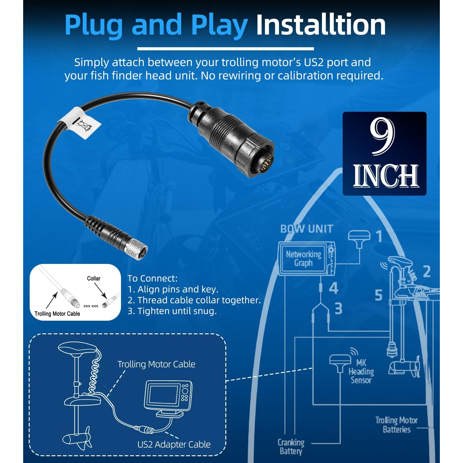 For Minn Kota MKR-US2-13 Unive - Fish Finder Transducer 评论和价格