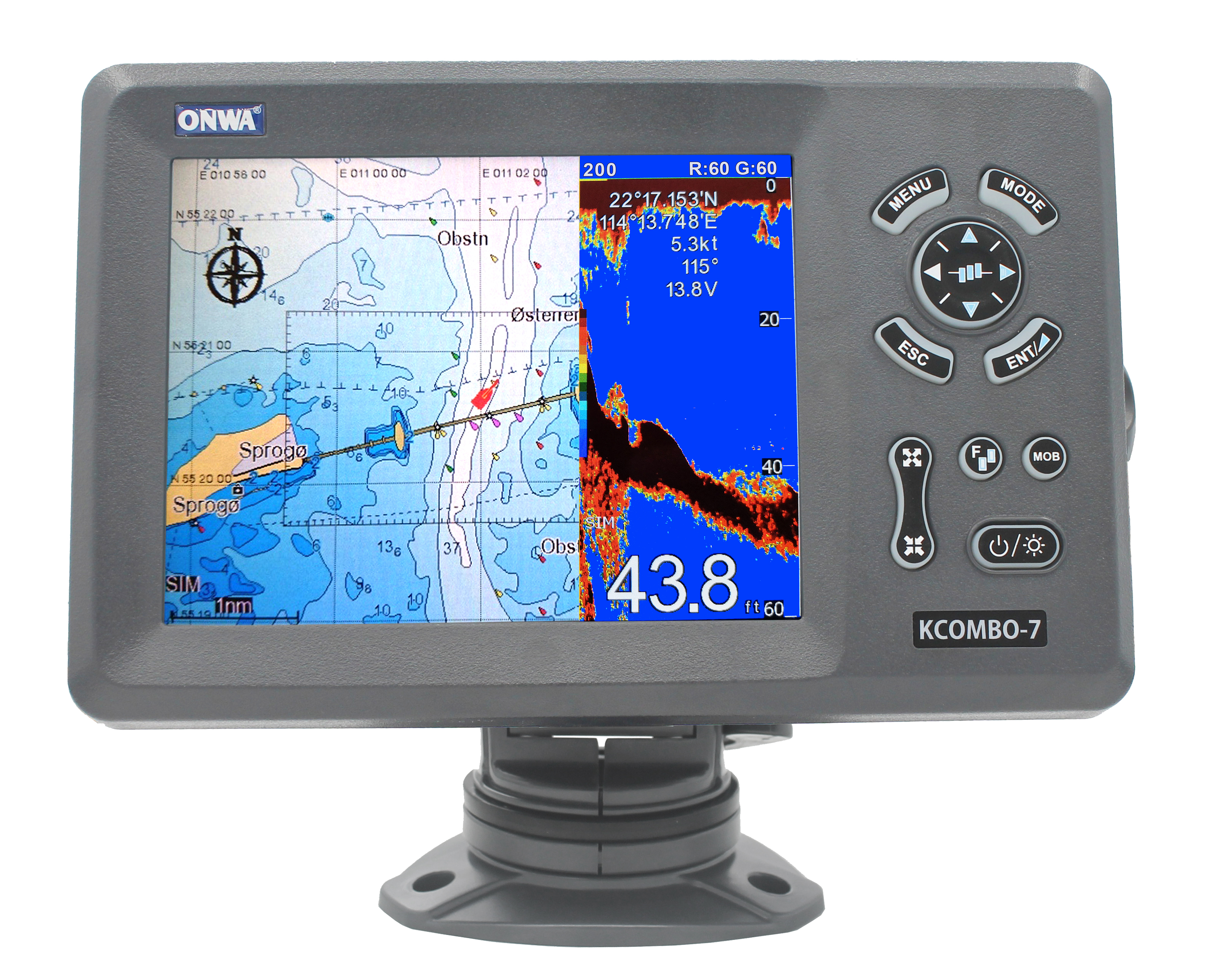 ONWA KCombo-7 7inch Marine GPS - Fish Finder Gps 评论和价格