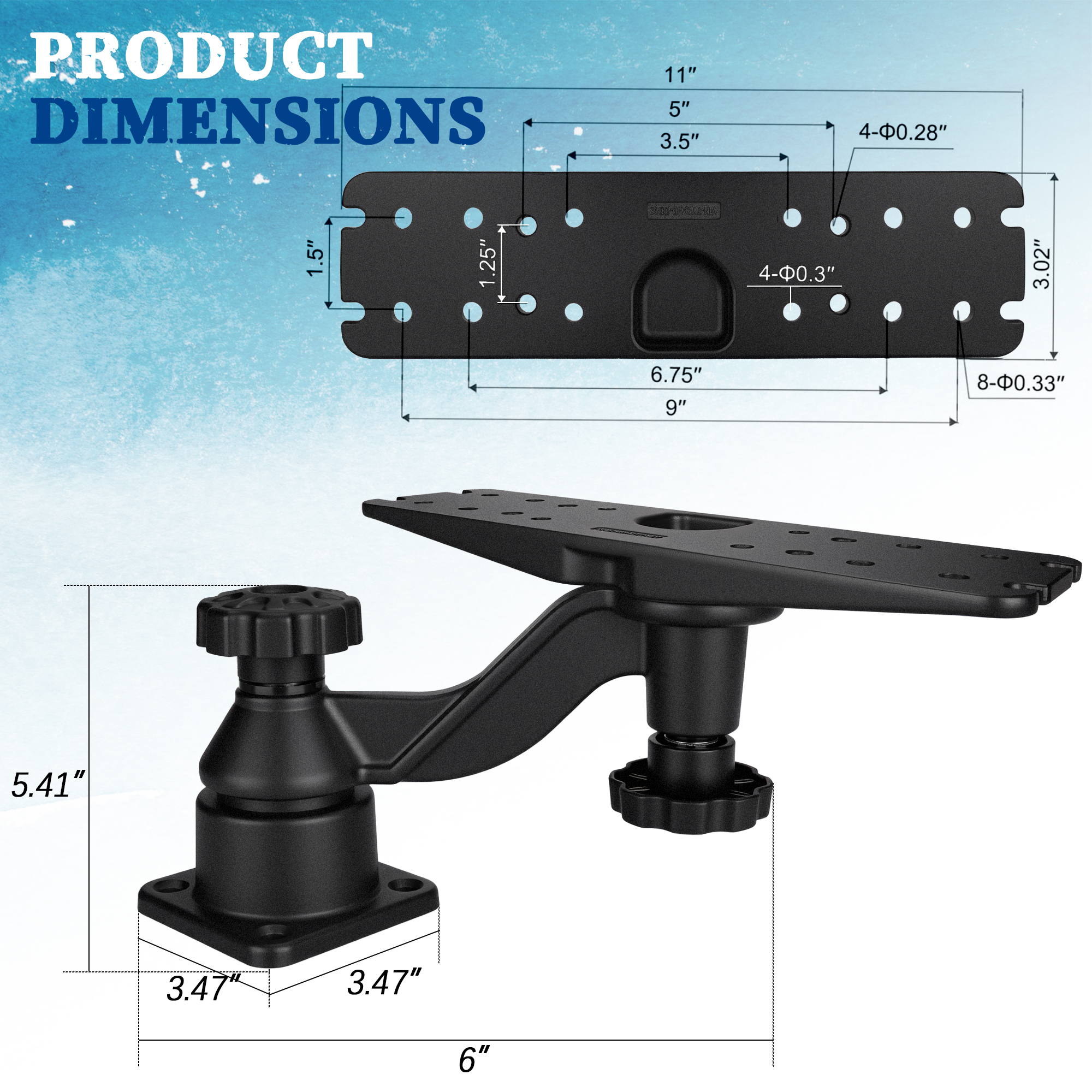 Heavy-duty vertical base mount - Fish Finder Mount 评论和价格