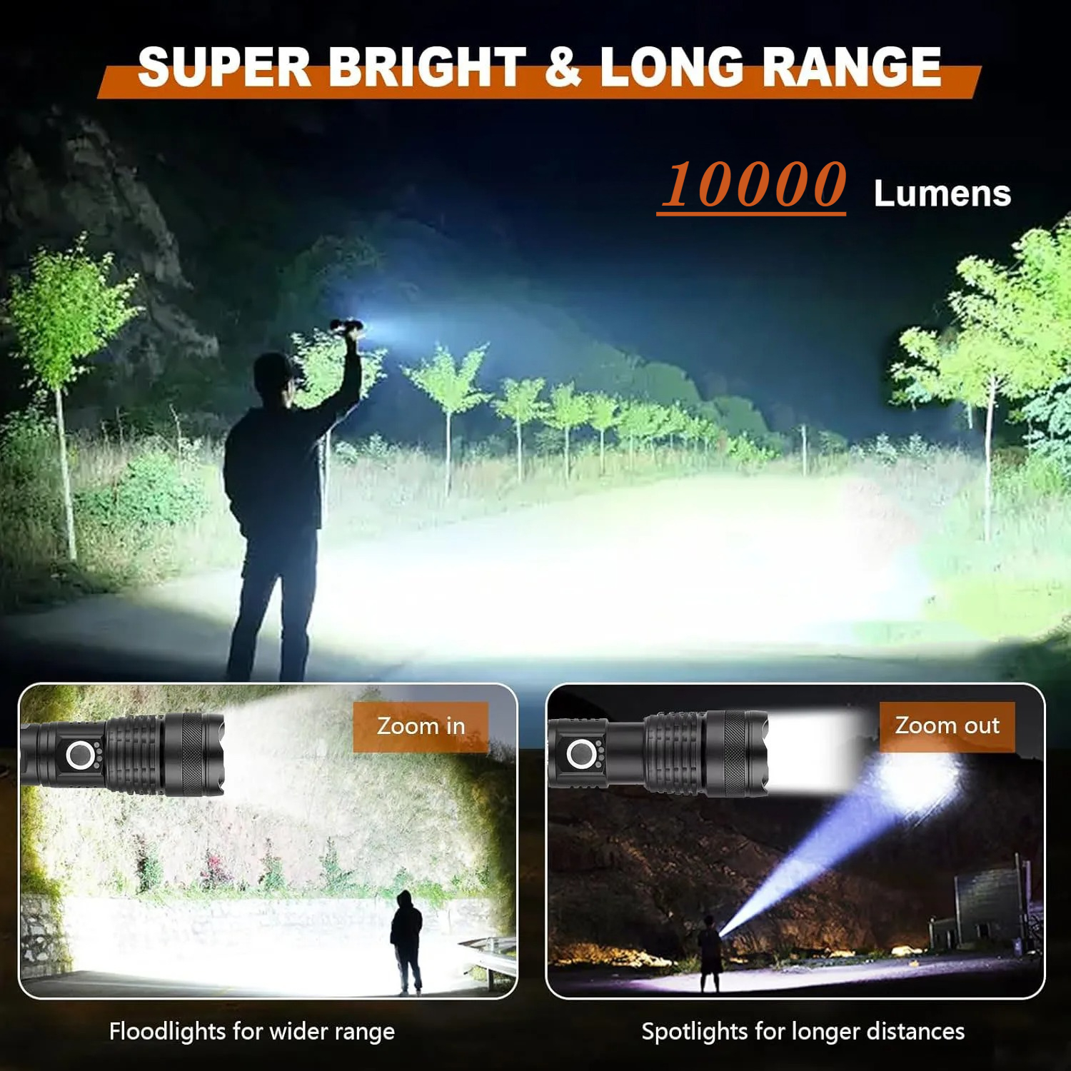 High Power LED Flashlight Rech - Fishing Light 评论和价格